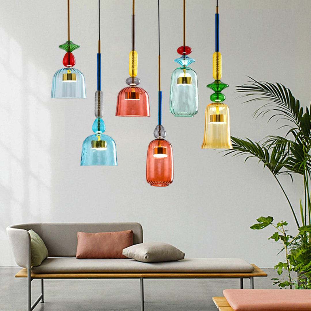 Lustră suspendată elegantă din sticlă, cu LED, Madre - modernă și cu o atmosferă plăcută