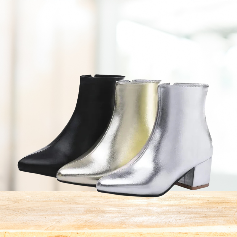 Ash - Stylish silver ankle boots for women