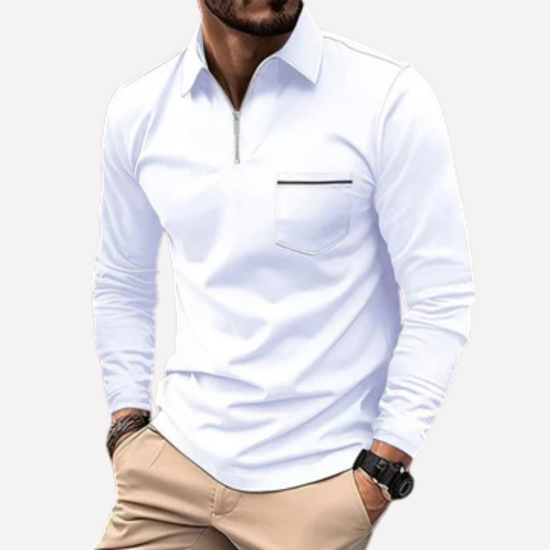 Hugo Long Sleeve Polo Shirt for Men with Chest Pocket