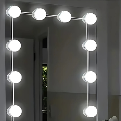 Illuminazione dimmerabile a LED per specchio, con sfere luminose e luce regolabile per il trucco
