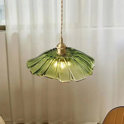 Vintage Lotus Glass Pendant Lamp