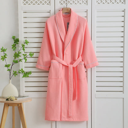 Lightweight kimono 100% cotton waffle bathrobe