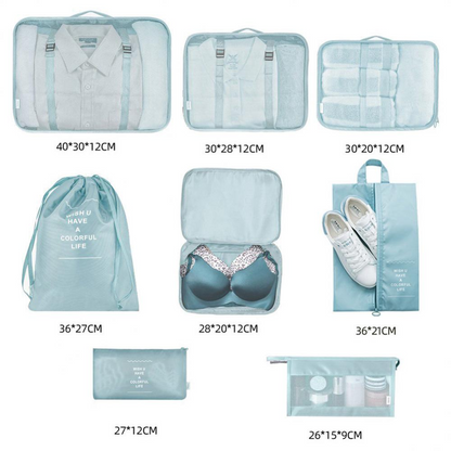 8-Piece Travel Set – Luggage Dividers & Organizer Cubes