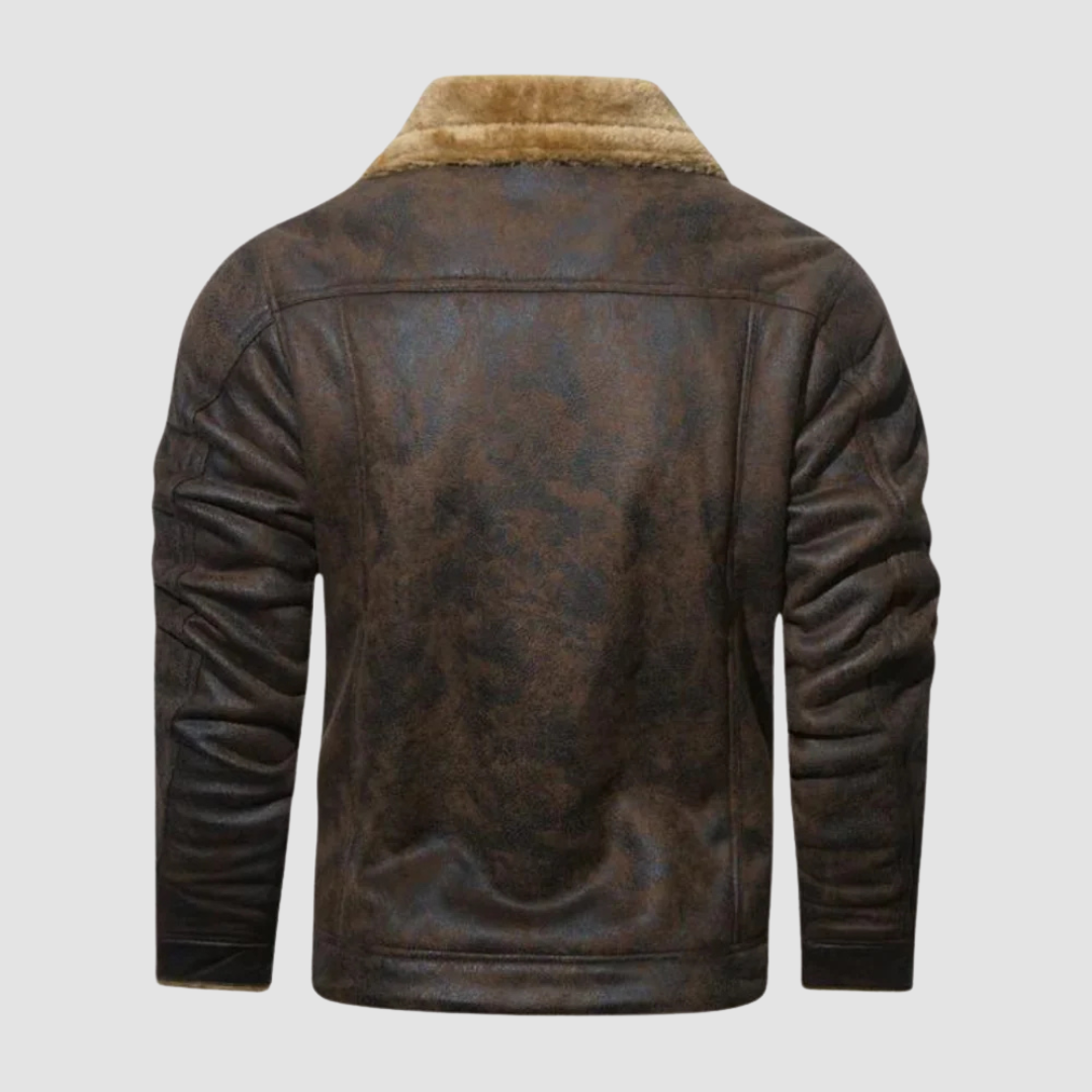 Winter Bomber Jacket with Fleece Lining and Pilot Style