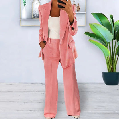 Completo pantaloni da donna con gambe larghe