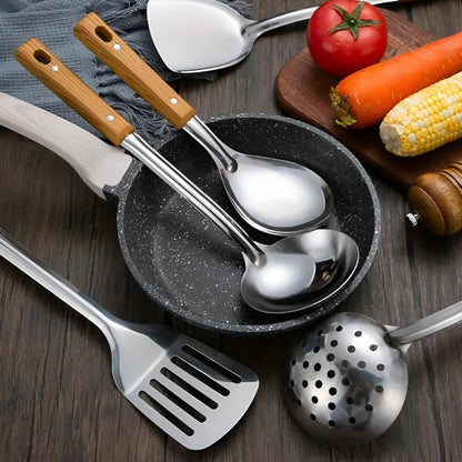Sandok - Premium Wooden Handle Kitchen Utensil Set (5-piece)