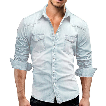 Men's Shirt - Denim Look - Ideal for Summer