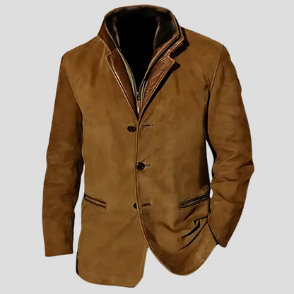 Retro Contrast Collar Jacket for Men