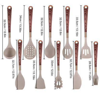 Luxury 10-Piece Kitchen Utensil Set with Heat-Resistant Finish