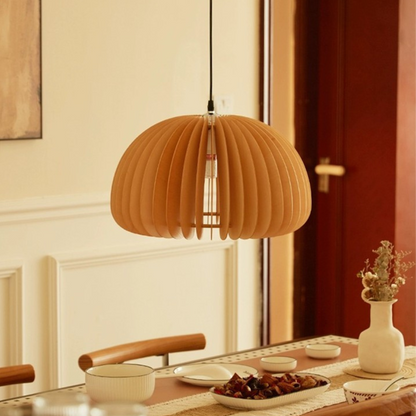 Modern Wooden Pendant Light Silver Sparkle