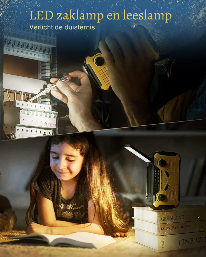 Portable Solar & Dynamo Emergency Radio with LED and Power Bank