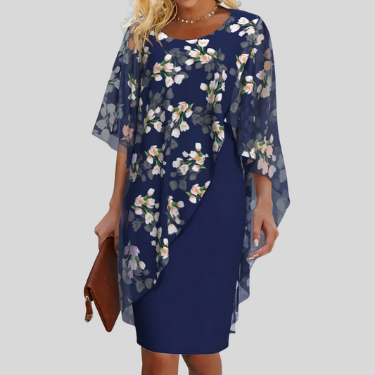 Vestido elegante de gasa con flores
