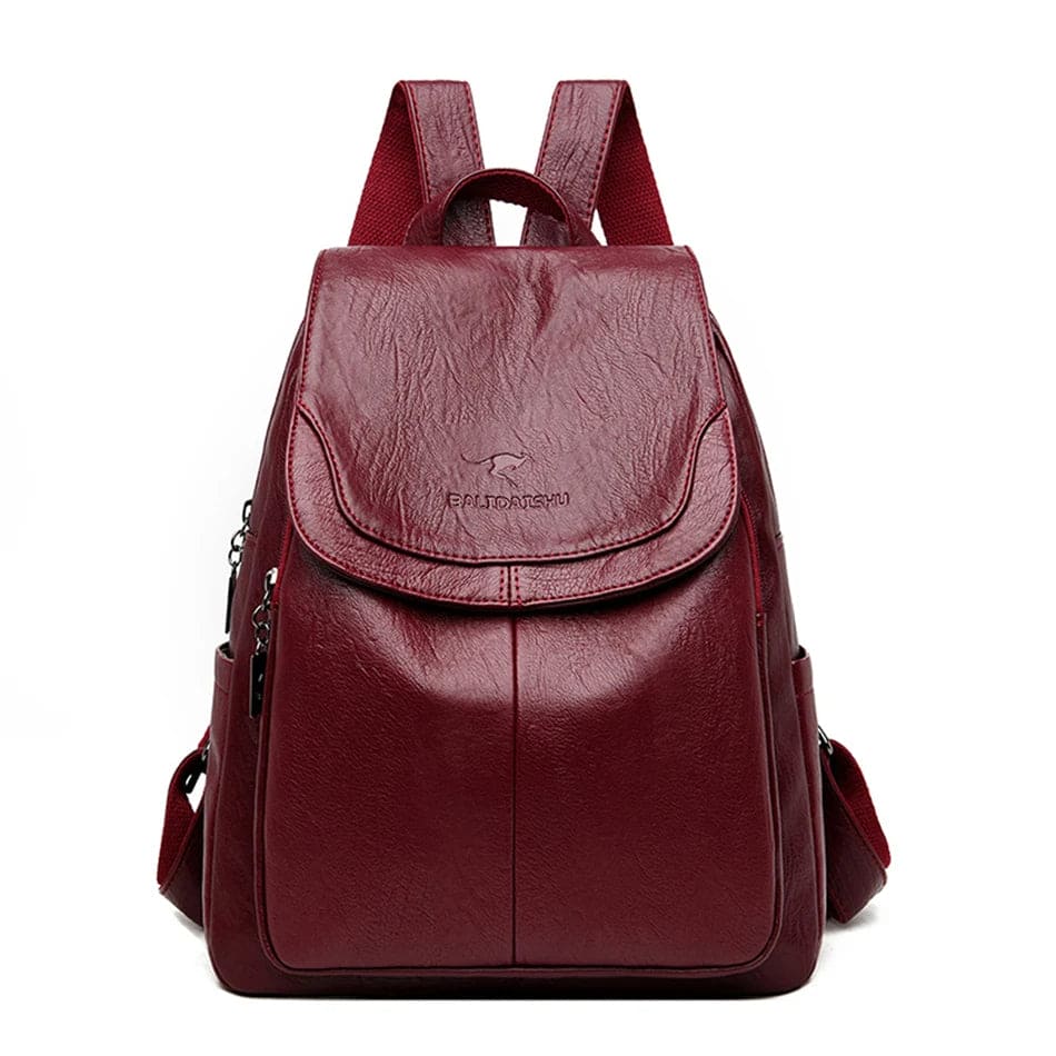 Leather sturdy backpack for women - Xeres