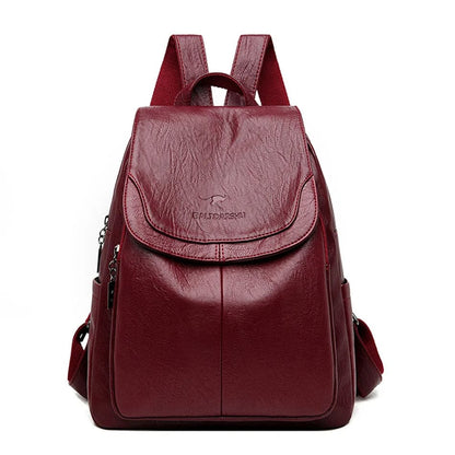 Leather sturdy backpack for women - Xeres