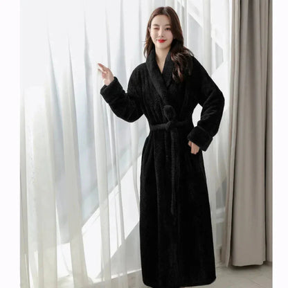 Plush Hooded Bathrobe for Women