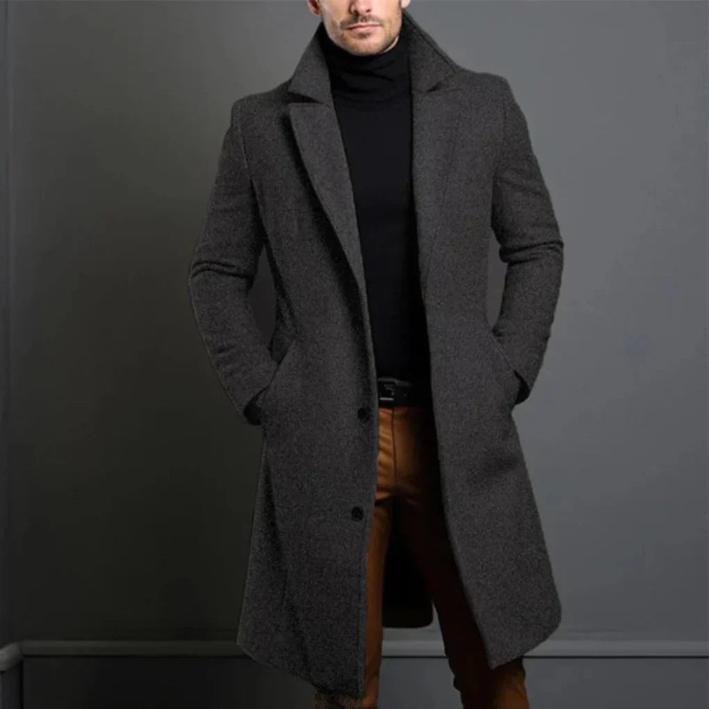 Men's Wool Blend Overcoat – Modern Elegance for Cool Seasons