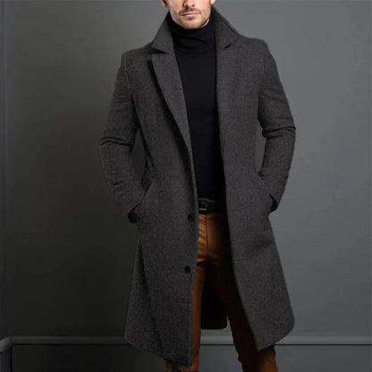 Men's Wool Blend Overcoat – Modern Elegance for Cool Seasons