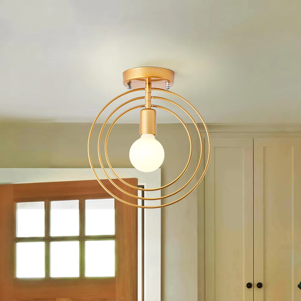 Luxury Gold Ring Ceiling Lamp