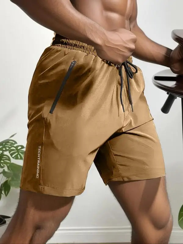Men's Summer Shorts with High Waist and Letter Print