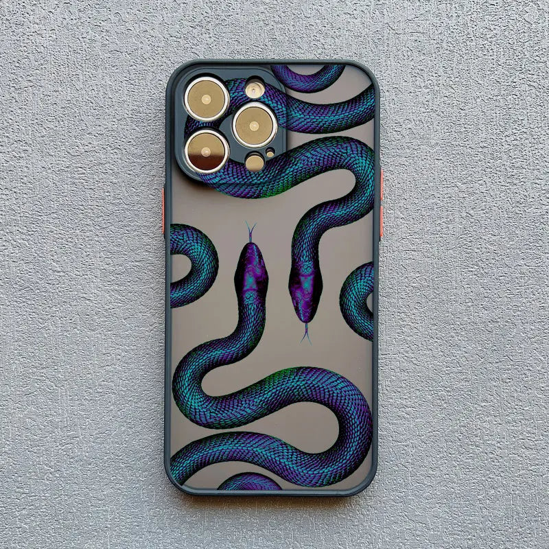 Cover per telefono con motivo a serpente – Design sottile e ammortizzante