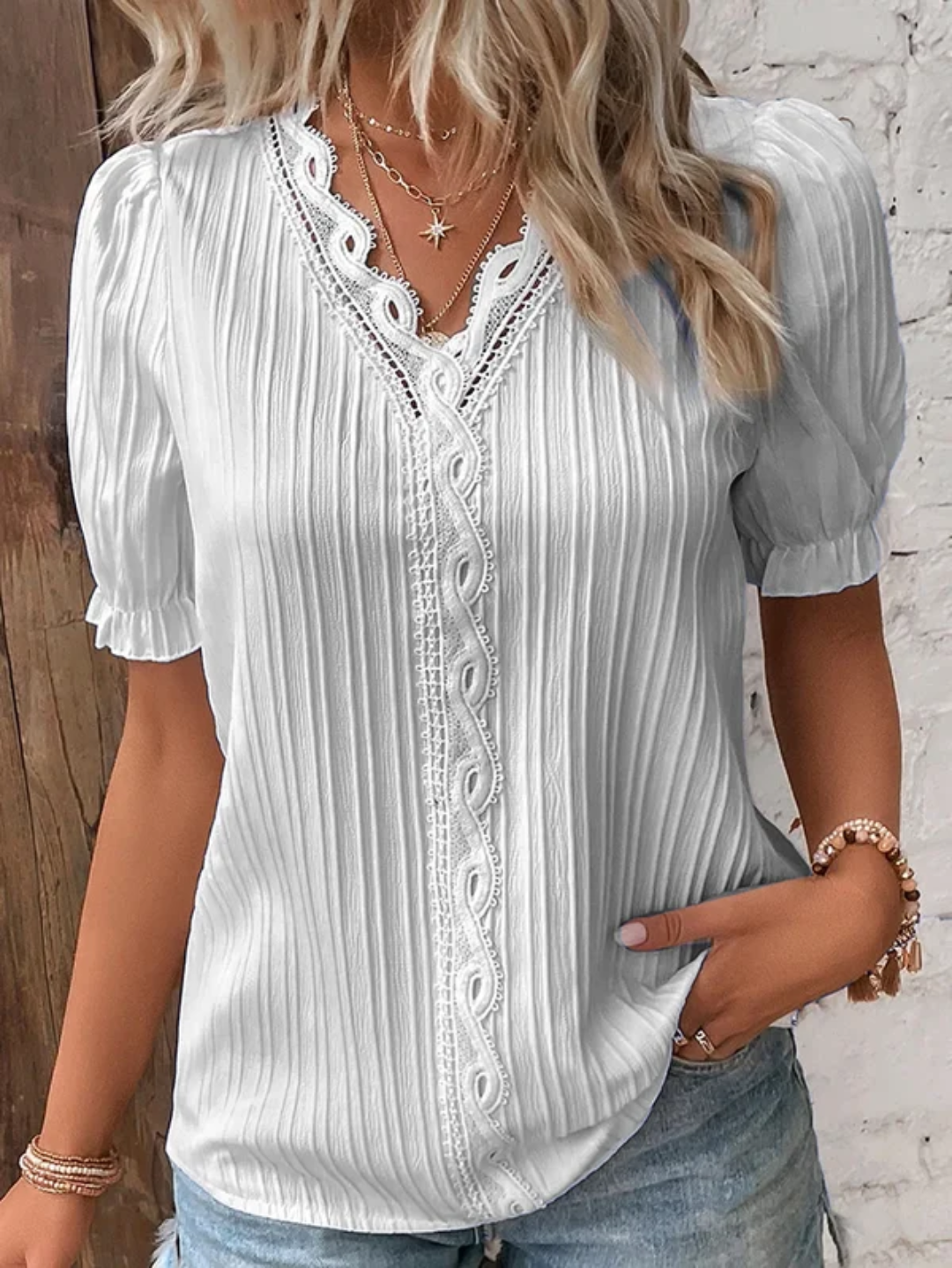 Modize - V-neck Elegant Shirt