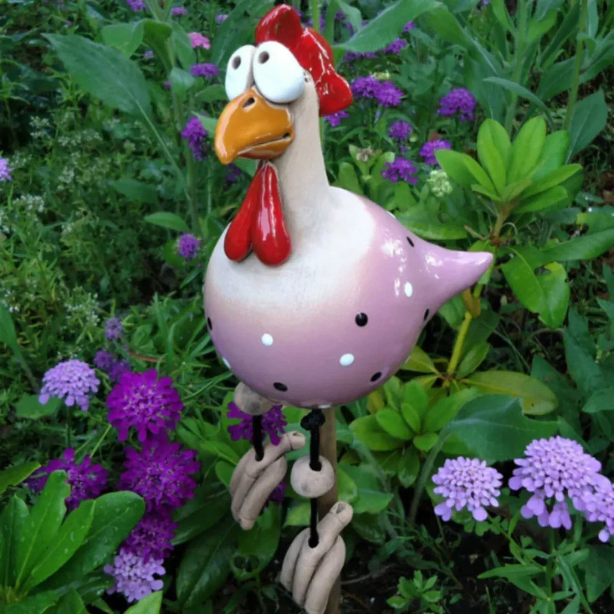 Decorazione da giardino a forma di galline giocose - Allegri accessori da esterno