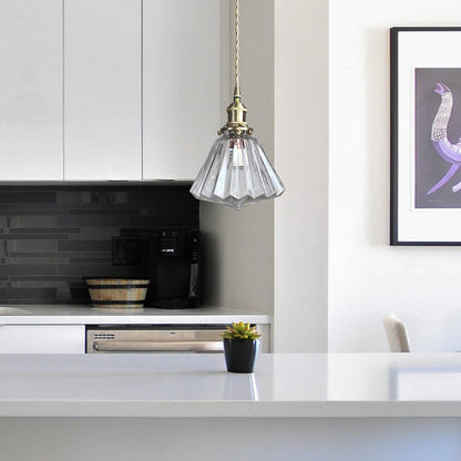 Lámpara colgante moderna de vidrio en forma de diamante