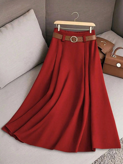 Ladies' Elegant A-Line Skirt with High Waist and Soft Flow