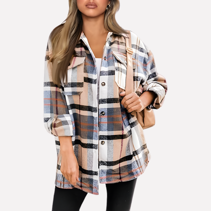 Giacca-camicia a quadri da donna