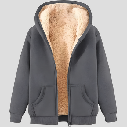 Warm fleece-lined winter hoodie for men