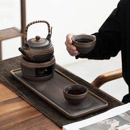 Japanese Ceramic Tea Set with Warmer for Serenity and Elegance