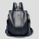 Mochila de cuero elegante y antirrobo para mujer