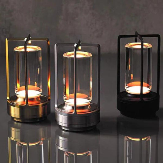 Lámpara de mesa de cristal inalámbrica con control táctil