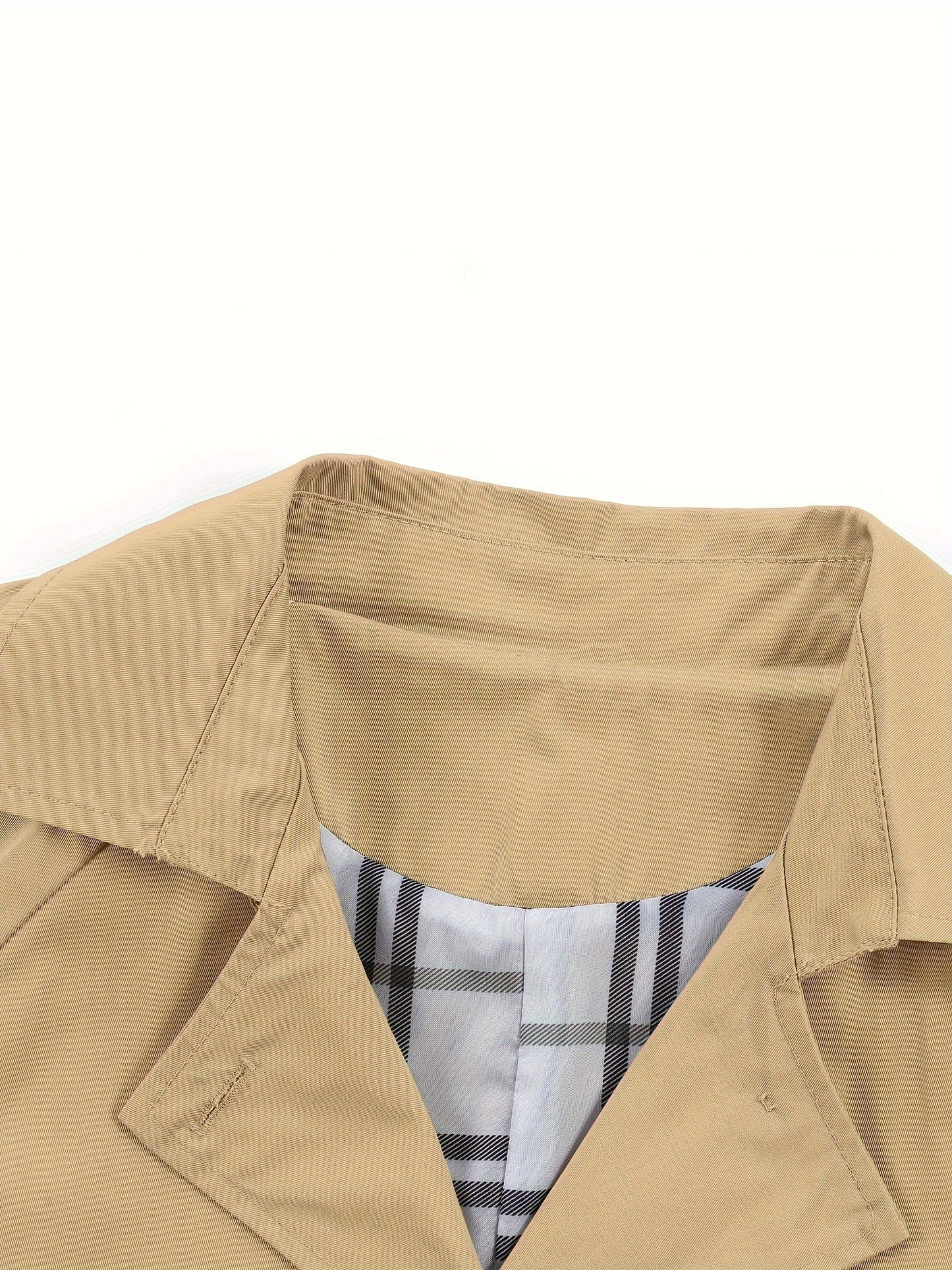 Girls' trench coat with classic button closure and collar tunic jacket with belt - Hanie