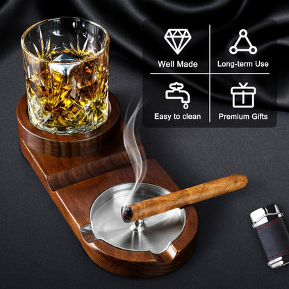 Creatieve sigarenasbak en whiskyglaasjesplateau - Het perfecte Vaderdag- of relatiegeschenk