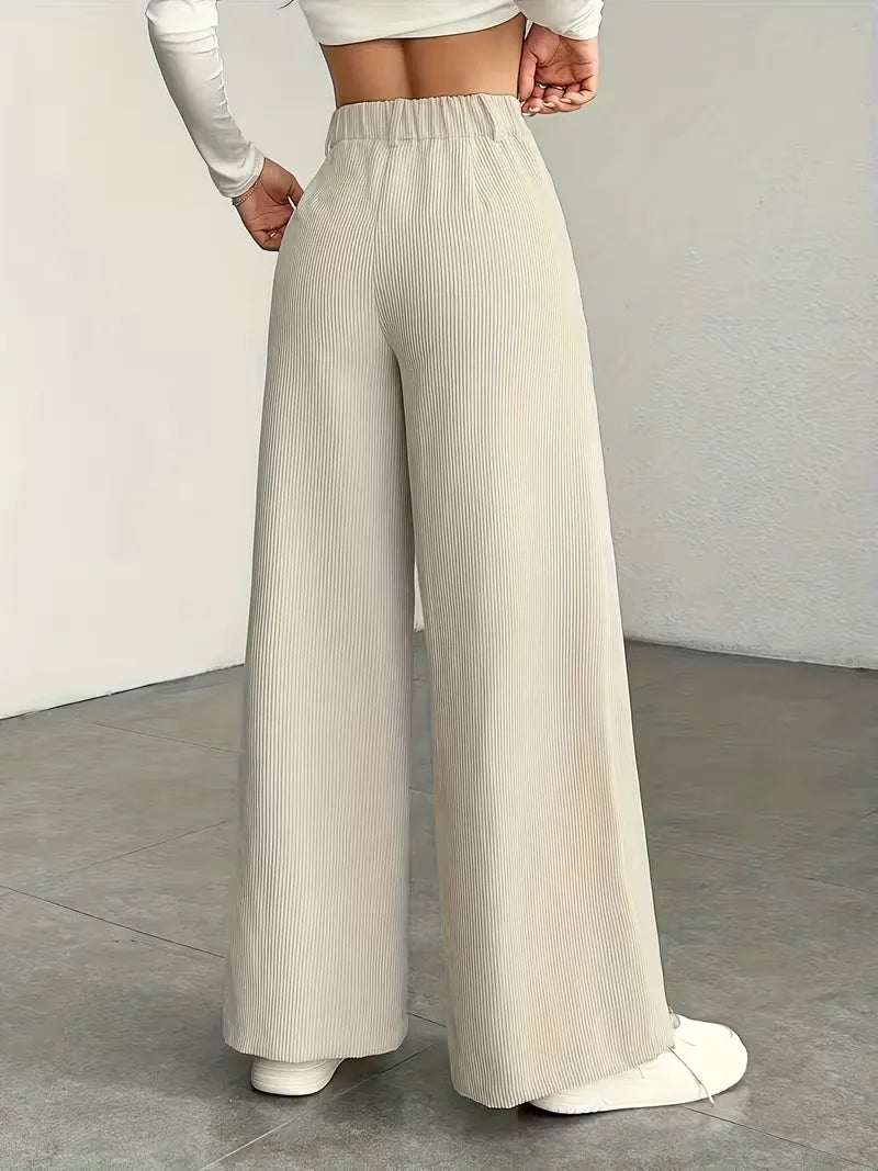 Pantalon à jambes larges taille haute