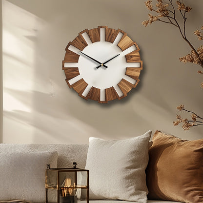 Rustic Wooden Wall Clock with Silent Movement – Timeless Design for Living Room, Office and Bedroom