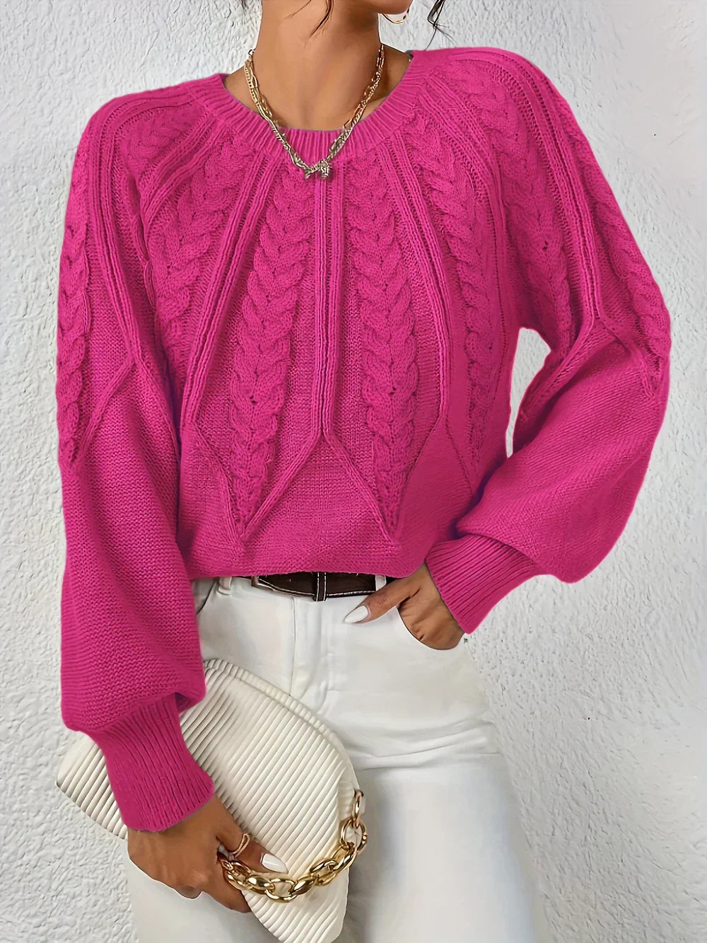 Cable Knit Women's Jumper for Autumn
