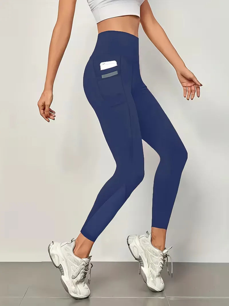 High-Waisted Leggings with Mesh Panels