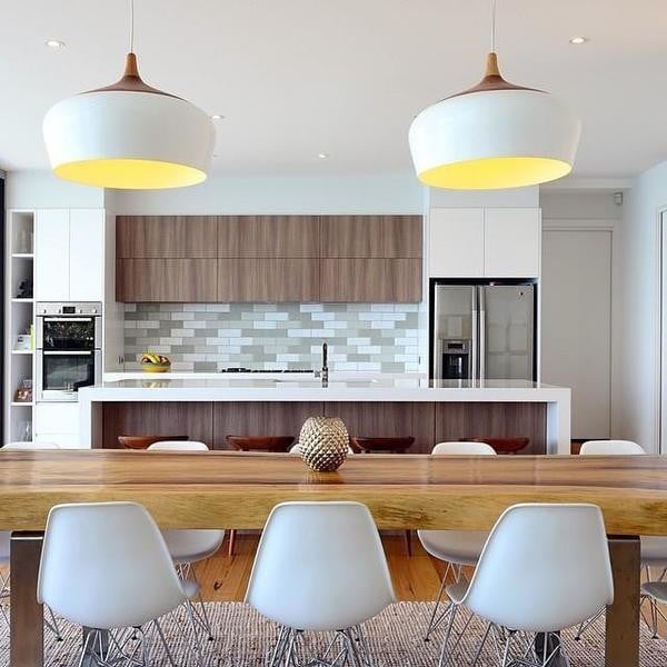 Scandinavian Wooden Pendant Light with LED Support