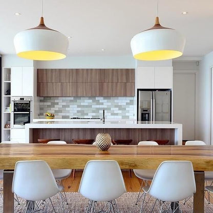 Scandinavian Wooden Pendant Light with LED Support