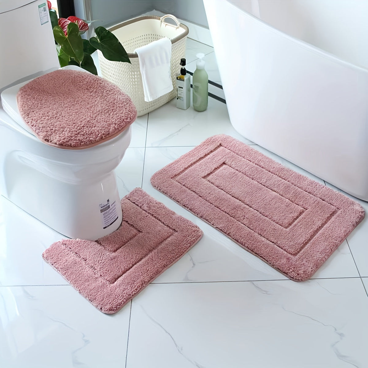 Juego de 3 alfombrillas de baño de microfibra ultrafina – De secado rápido y absorbentes