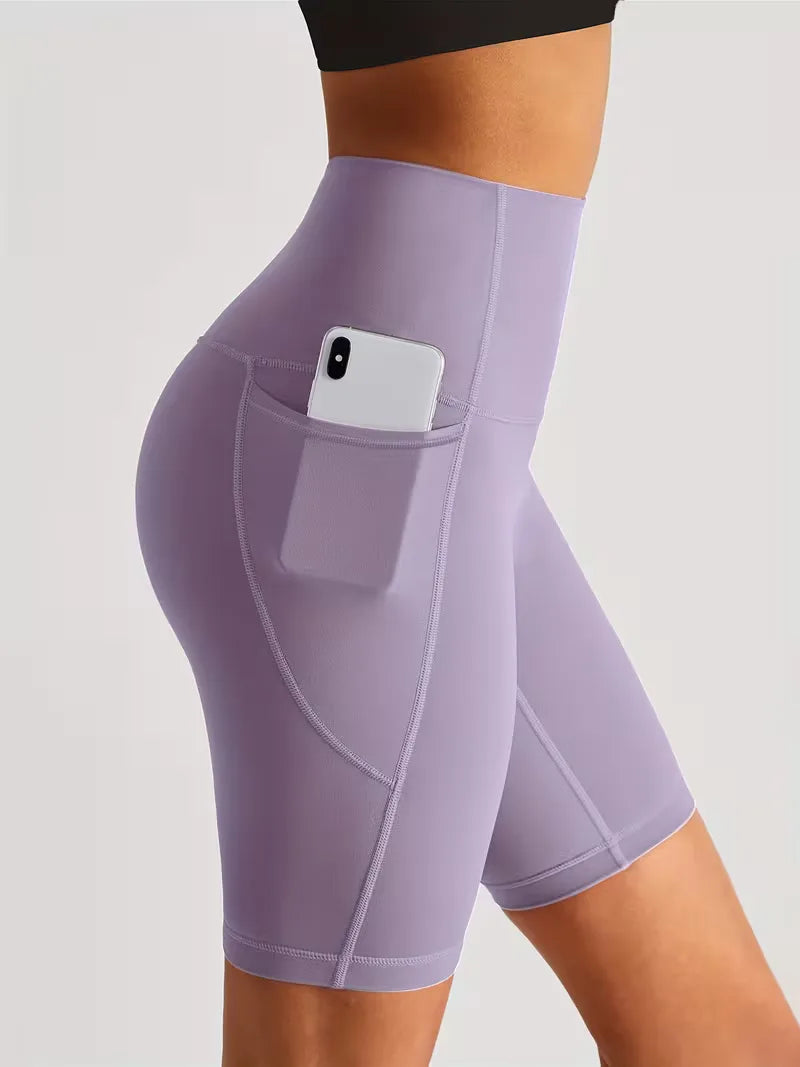 High-Waisted Sports Shorts