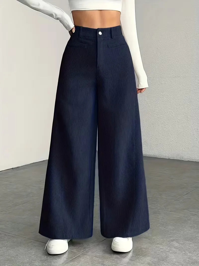 Pantalon à jambes larges taille haute
