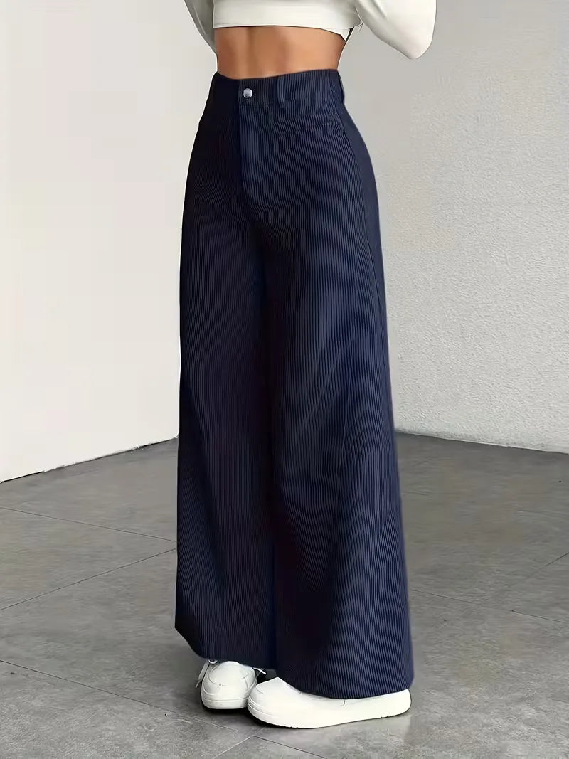 Pantalon à jambes larges taille haute