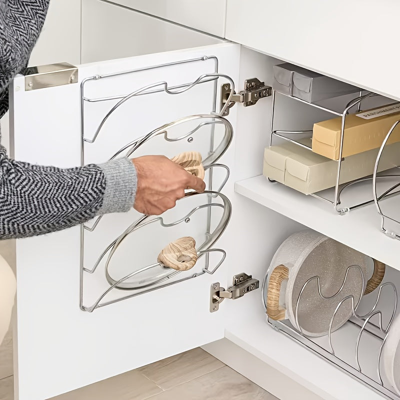 Organizador de tapas de cocina SteelOrganize – Solución de almacenamiento inteligente y compacta