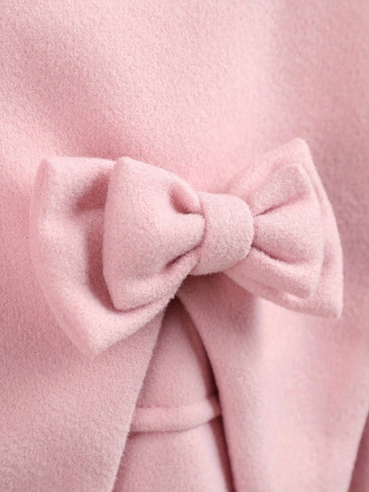 Girls' Elegant Button Closure Warm Coat with Ruffled Collar - Lily