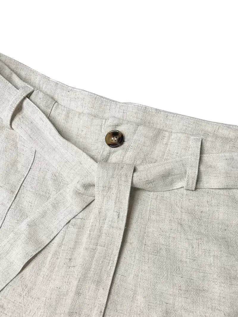 Pantalon avec ceinture à nouer