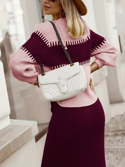 Ensemble deux pièces avec texture côtelée