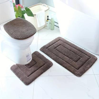 Juego de 3 alfombrillas de baño de microfibra ultrafina – De secado rápido y absorbentes
